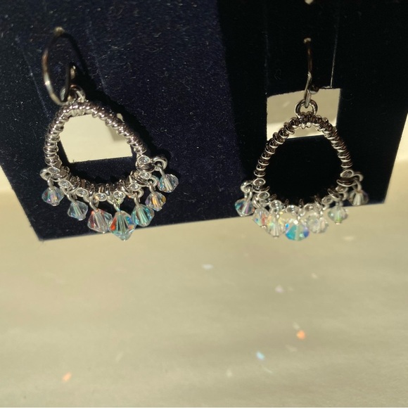 SWAROVSKI chandelier silver tone crystal statement earrings - Picture 10 of 12